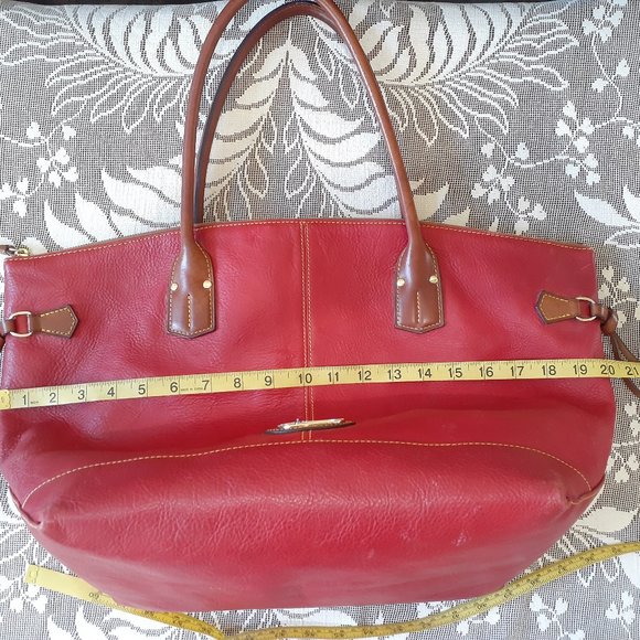 Dooney & Bourke Red Tote with Brown Accents - Picture 14 of 16